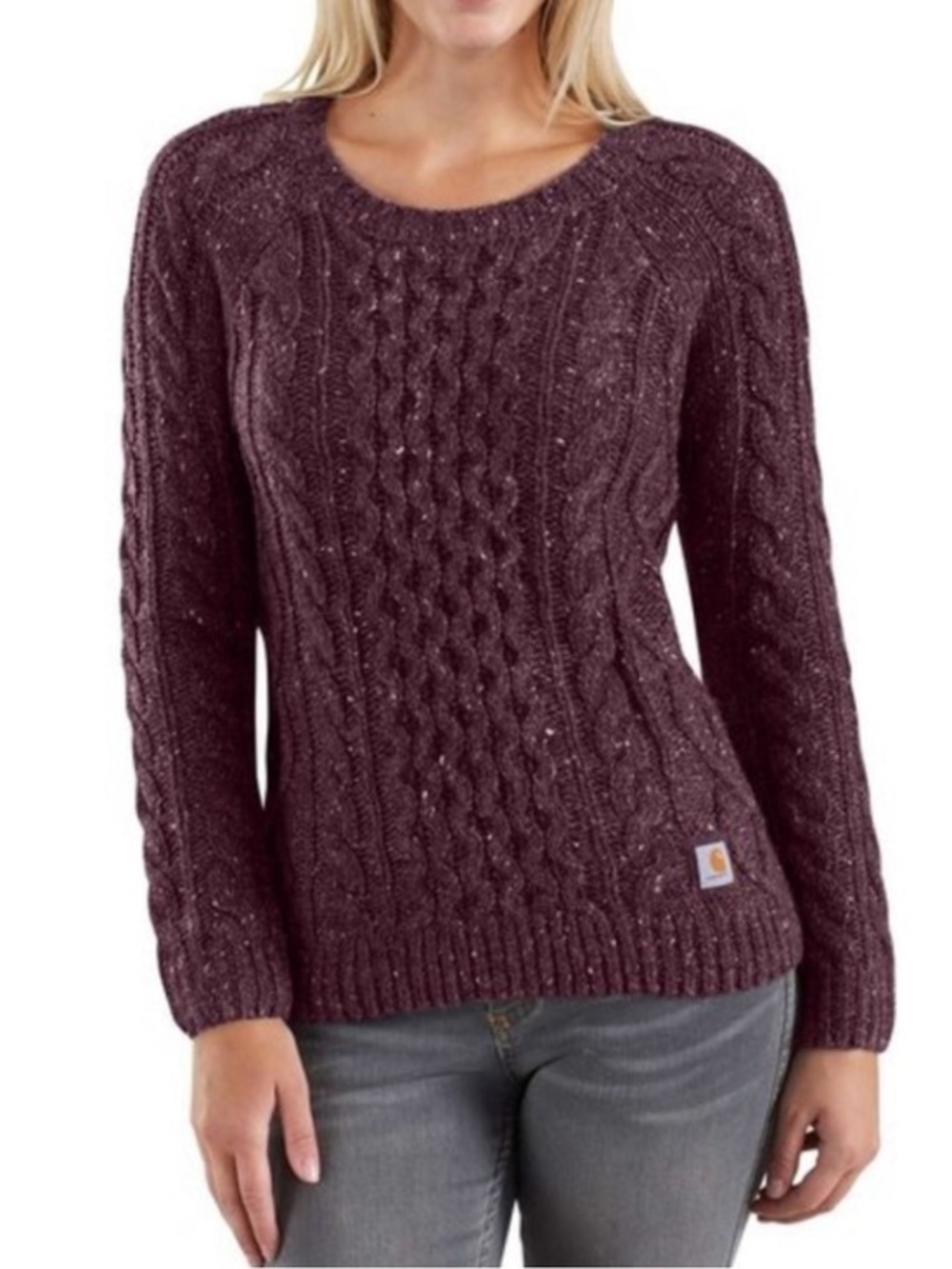 Carhartt Women’s Cable-Knit Crewneck Sweater - size medium